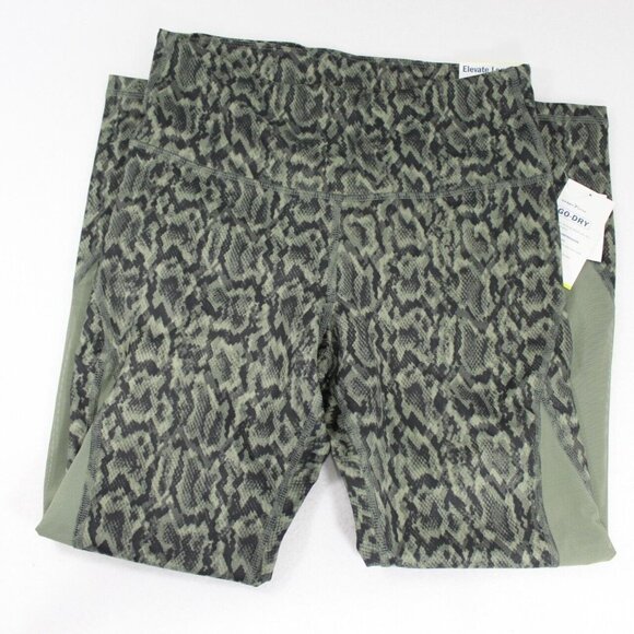 Old Navy Womens Green Snake Skin Pattern High Rise Elevate Leggings M 7/8 Ankle - Picture 5 of 5